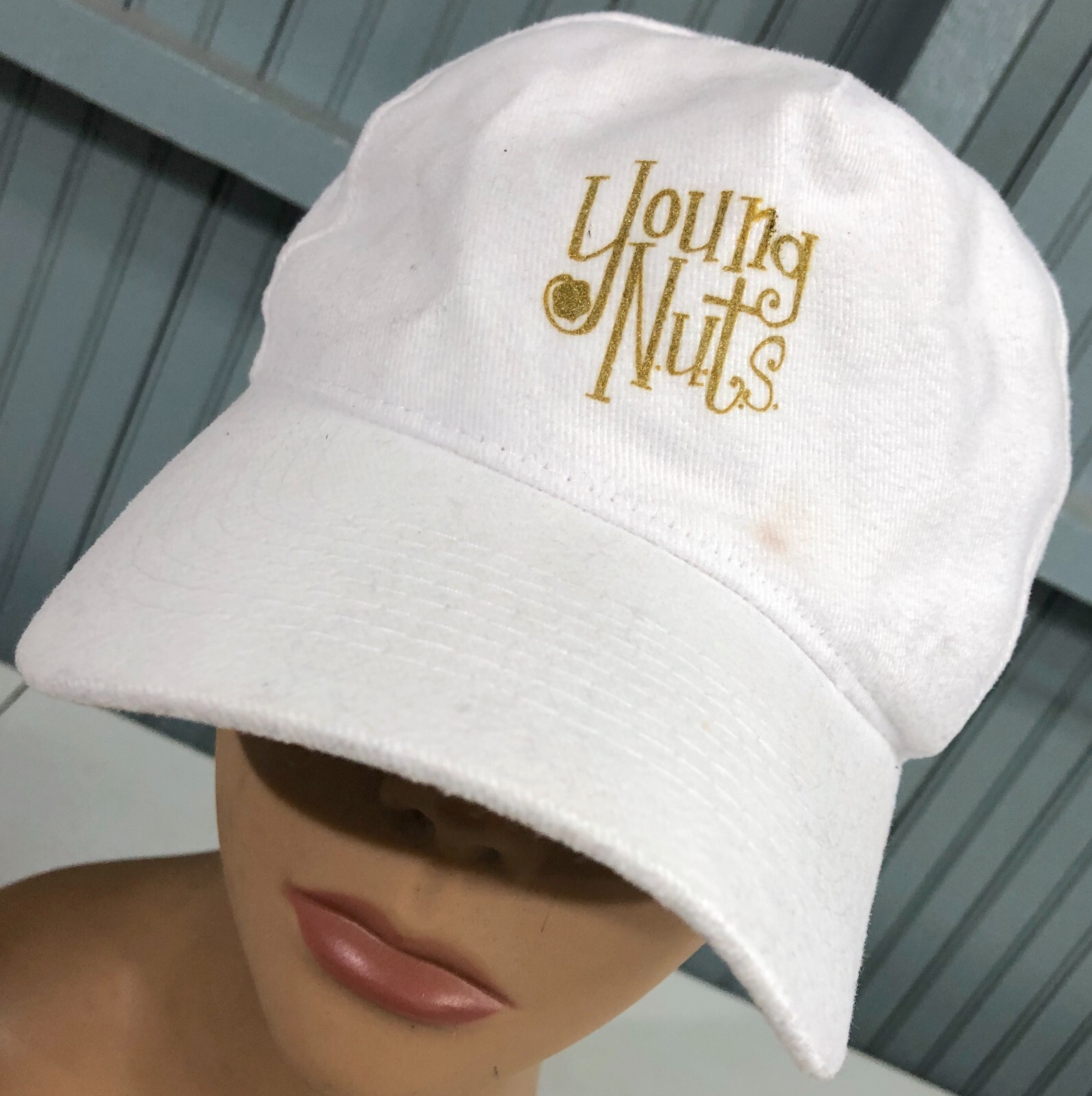 Young Nuts White Adjustable Baseball Cap Hat - image 1
