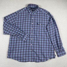 Vineyards Vines Shirt Mens XXL Blue Pink Plaid Slim Fit Crosby Preppy Workwear