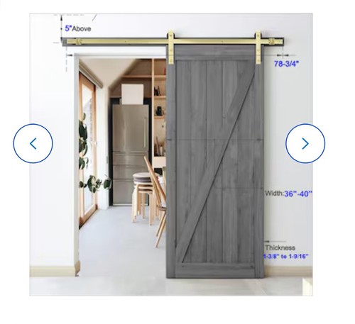 RELIABILT 78-In Soft Gold Indoor J-Strap Single Barn Door Hardware Kit - Picture 8 of 9