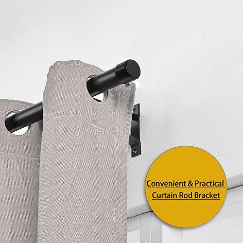 Curtain Rod Bracket, Curtain Rod Holder Hooks 2 Pack Single Black - 2 Pack - Picture 7 of 7