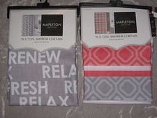 Patterned Fabric Shower Curtain 70x72 Machine Washable Bathroom NEW