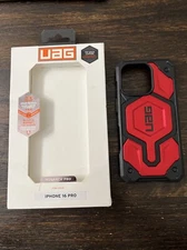 GENUINE UAG Monarch Pro Case For Apple Phone 16 PRO 6.3" Crimson PREOWNED