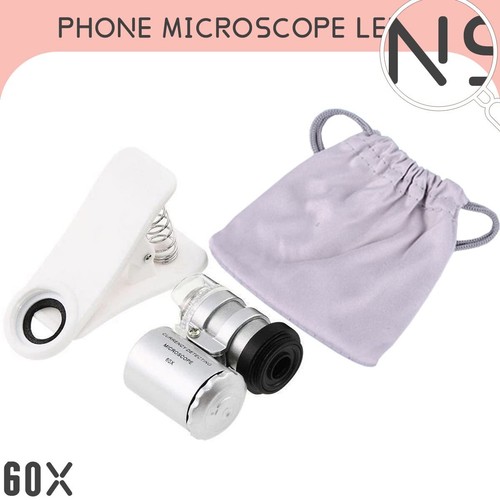 60x Clip On Led Magnifier Universal Camera Lens For iPhone Android Smart Phone - Zdjęcie 3 z 7
