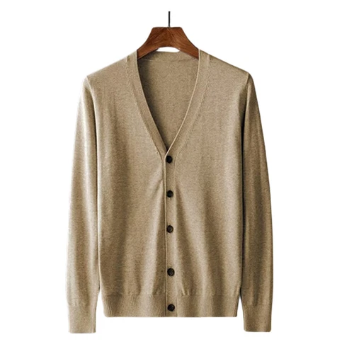Cardigan uomo scollo V maglia maglione manica lunga bottoni caldo business pullover UK- - Foto 5 di 26