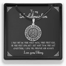 Shield-Maiden Necklace Vegvisir Pendant Norse Compass Amulet Viking Wife Jewelry