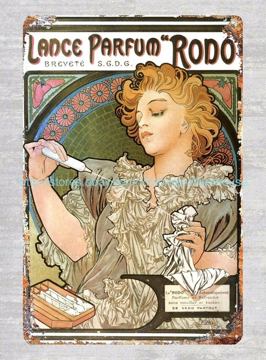 1896 lance parfum rodo Perfume Lady Alphonse Mucha.Art Nouveau