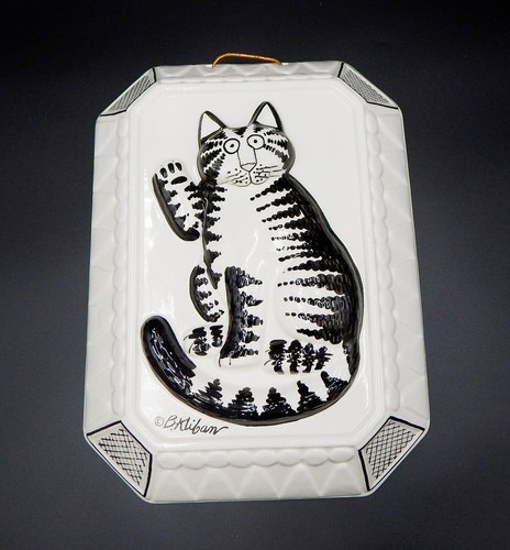 Sigma Taste Setter Bernard B Kliban winkende Katze Wandbehang Form Japan weiß - Bild 1 von 10