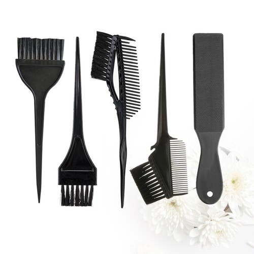 Hair Dyeing Tool Set for Salon Use 5pcs with Brushes and Dye Plate