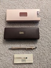 Cross 10KT Gold Filled Ball Pen 4502 Logo Original Case Vintage 1980s. USA Made