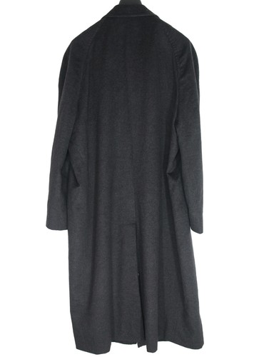 Men's 48 R Bespoke Colombo Charcoal Gray Italian Cashmere & Wool Top Over Coat - Picture 16 of 16