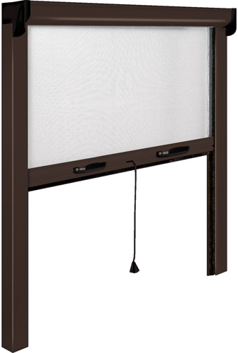 ZANZARIERA A RULLO IN KIT 140X170H VERTICALE X FINESTRE MARRONE riducibile