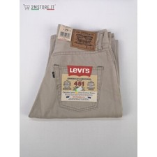 LEVI'S Jeans LEVIS 451 Beige Grigio Original Regular Fit Gamba Dritta VINTAGE 90