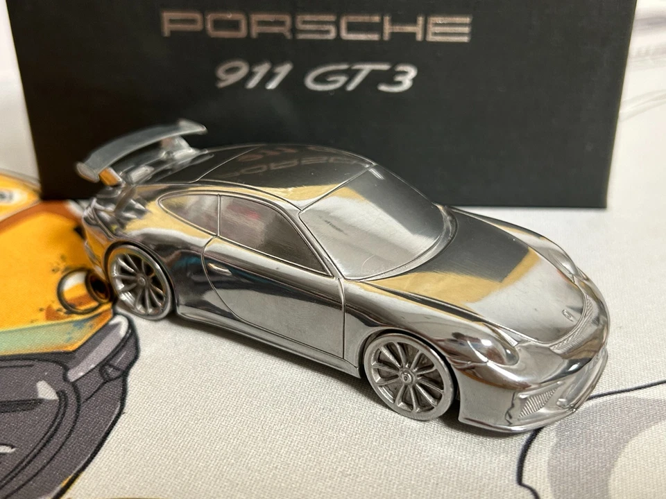 1/43 Scale Porsche 911 992 GT3 - Paperweight--Aluminum Chrome - Image 4 of 4