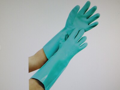 12 PAIR) ANSELL SOL-VEX 37-145 NITRILE GLOVE, CHEMICAL RESISTANT (SIZE 11 GLOVE)