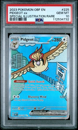 Pidgeot EX 225/197 Special Illustration Rare Pokemon Obsidian Flames PSA 10
