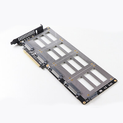 NEW U.2 SSD to PCIe X16 Adapter PCIE 4.0 to 4 Disk U.2 SFF-8639 SSD Riser Cardzq