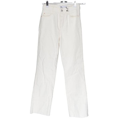 Zara, Jeans, Größe: 34, Beige, Baumwolle, Einfarbig, Denim, Damen #7MG