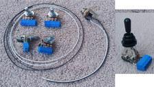 SOLDERLESS Guitar Wiring EZ-INSTALL KIT 2PU 3-Way BLACK Switch Wire Jack 4 Pots