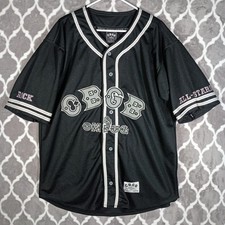 CBGB NYC Baseball Jersey Shirt Large Black Button Up RARE