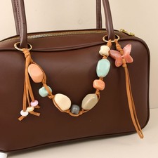 Hand Woven Resin Beaded Bag Charm Decorative Purse Accessory 40cm Length