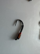 X5 Black Orange Cheek Red Neck Buzzers / Size 12 / Barbless / Trout Flys
