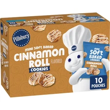 Pillsbury Mini soft baked cookies, Cinnamon Roll, snack bags, 10 ct...