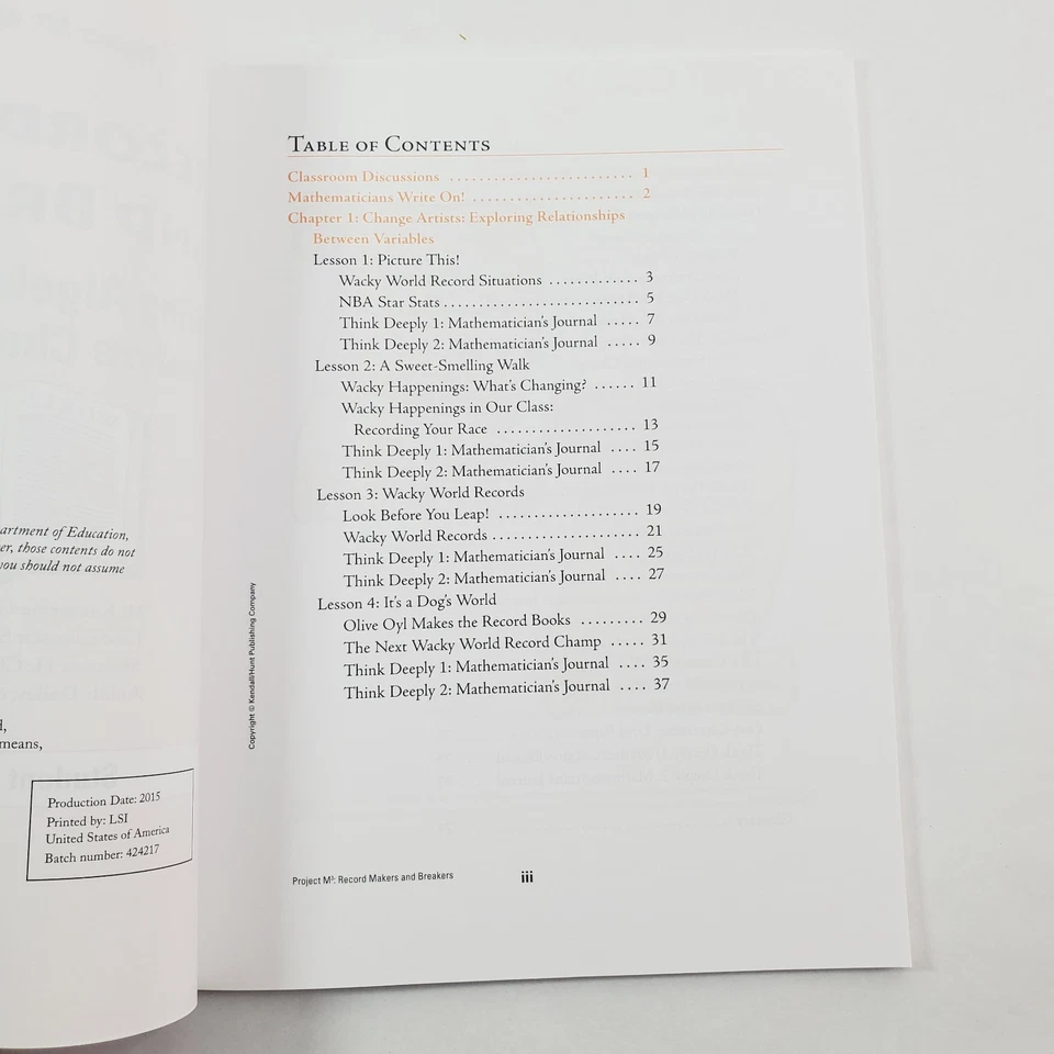 Lot of 3 Project M3 Level 5 Student Mathematician's Journal Workbooks Paperback - Image 4 of 4