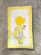 Holly Hobbie Vintage Yellow Twin Quilted Bedspread Coverlet Cottagecore Crib