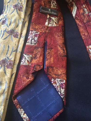 4 Vintage Seidenkrawatten Valentino, Zegna - Bild 9 von 18
