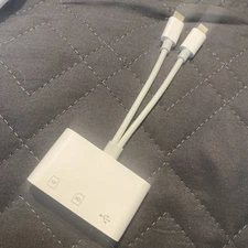 Card Reader For iPhone, iPad -USB C and Lightning Dual Port Card Adapter, Memory