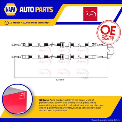 Handbrake Cable fits OPEL ASTRA G 2.0D Rear Centre 99 to 00 Hand Brake Parking