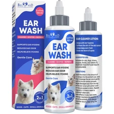 Ear Cleaner Drops & Wash Solution for Cats and Dogs – Gentle Ear Hygiene, Wax...
