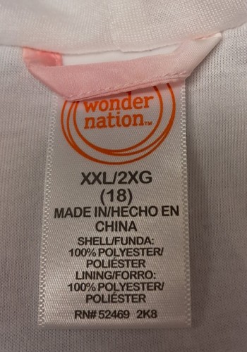 Wonder Nation Girl's Rain Jacket Size 18 XXL/2XG - Picture 3 of 3