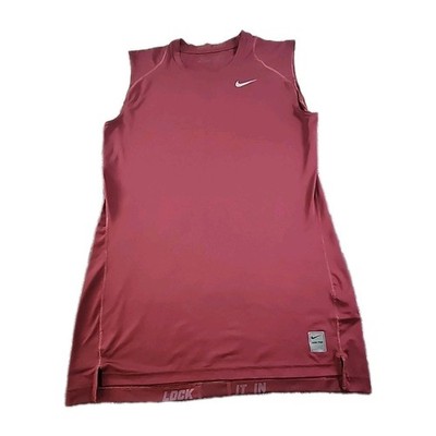 Nike Pro Compression Men's ''Lock It In'' Maroon Sleeveless Shirt Performance XXL