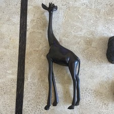 Giraffe Hand Carved Wooden Kenya African 11” Sculpture Figurine Statue Art