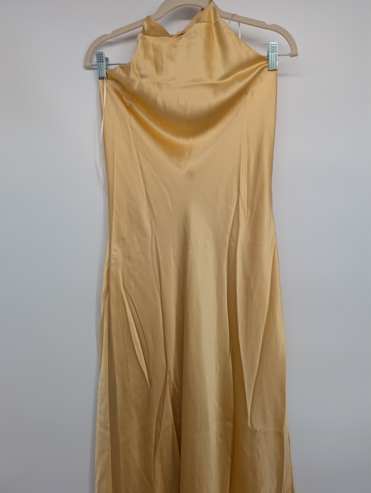 NWD Reformation Jeany Backless Silk Maxi Dress Sz L Sunshine Yellow  #4A454 image 2