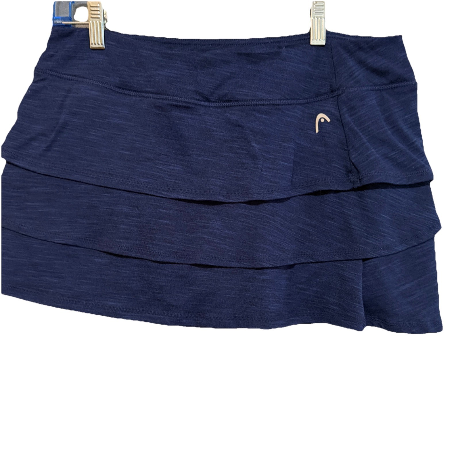 Head Women’s SZ Large Tennis/ Golf skort Stretch Pull On Blue Ruffle Logo