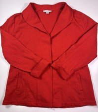 Pendleton Women  s Red Wool Blend Open Front Jacket Size L Pockets