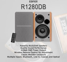 Edifier R1280DB Powered Bluetooth Bookshelf Speakers Pair Wireless Remote Wood