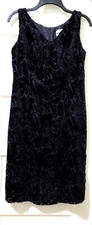 FLASH SALE! VINTAGE Y2K Studio I CRUSHED VELVET Dress 8 Medium SHINY BLACK Lined