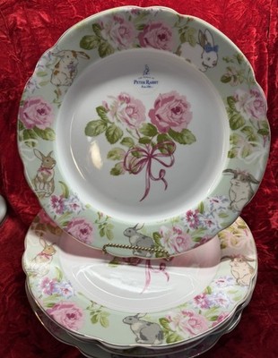 Laura Ashley Peter Rabbit Porcelain Easter Dinner Plates 10.5   Set of 4 NEW