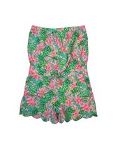 Jace Floral Strapless Romper with Pockets Lilly Pulitzer Surf Blue So Shellegant