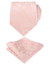 Men's Colorful Paisley Necktie and Pocket Square Set for Wedding Business