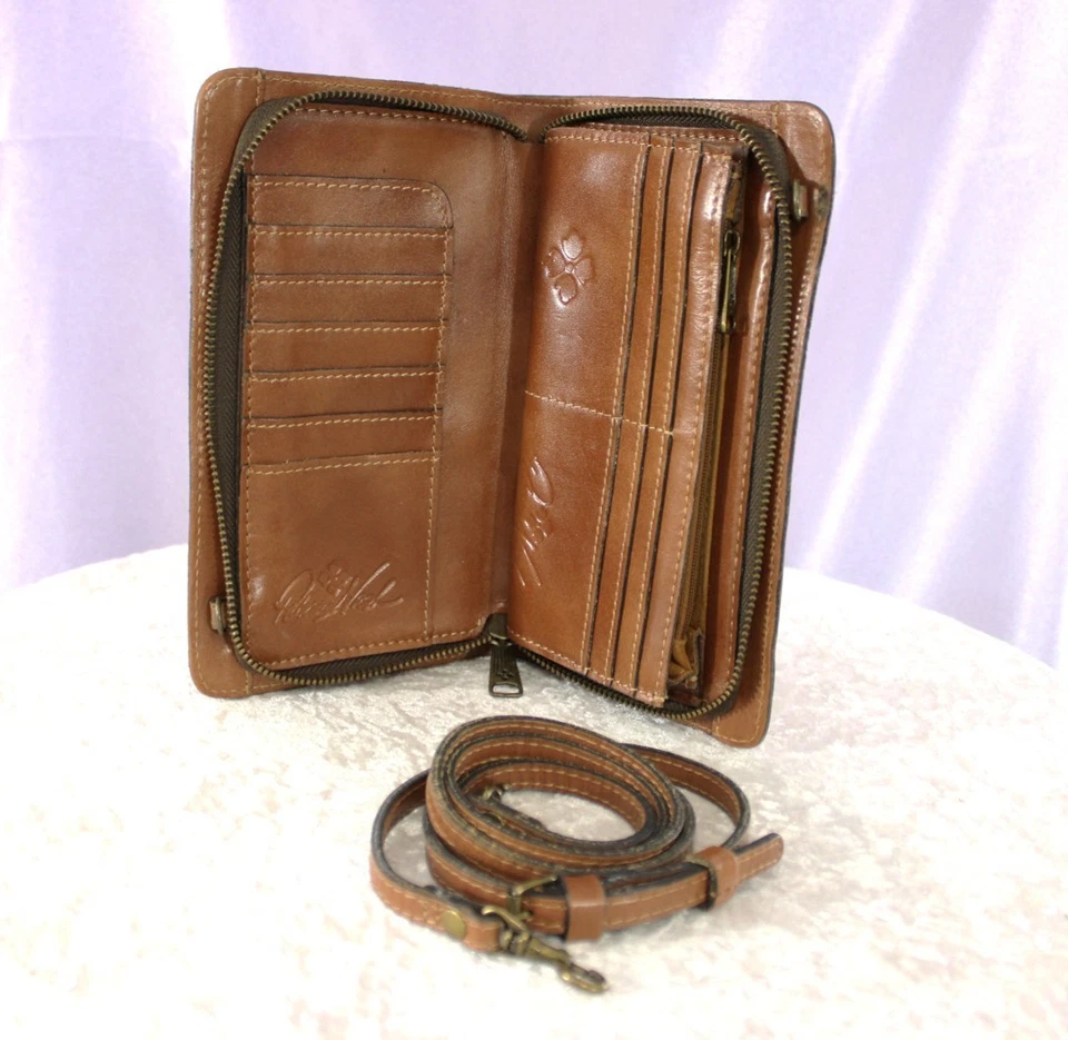 Patricia Nash Map Print Leather Wallet Crossbody | Convertible Wallet Purse - Image 3 of 4