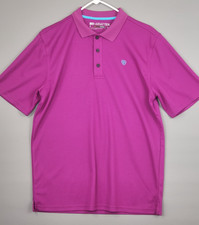 Ariat Tek Heat Series Shirt Polo Mens Small Performance Short Sleeve Fuchsia