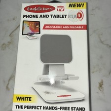 Doohickey Phone and Tablet Stand Adjustable and Foldable Hands Free White