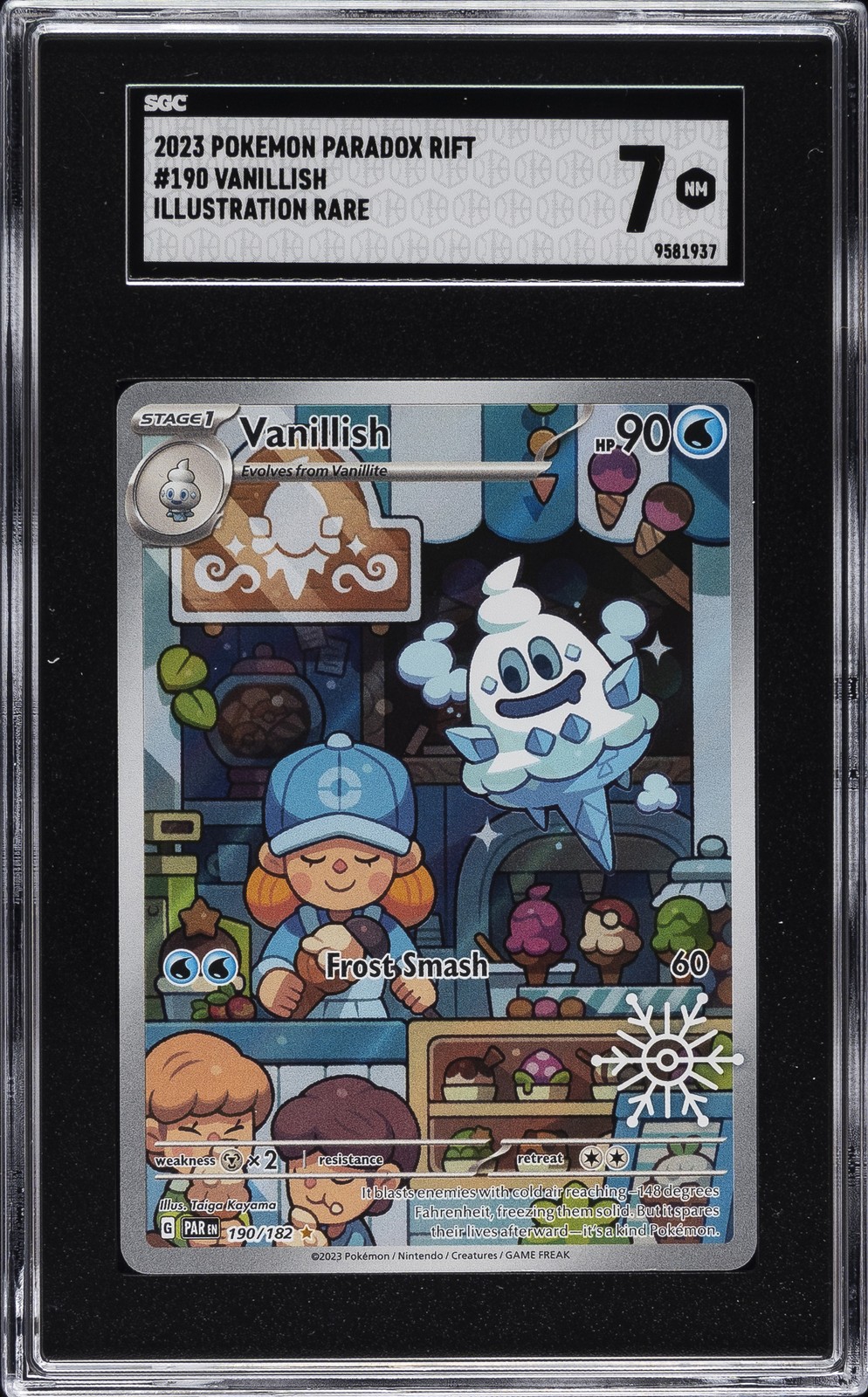 2025 POKEMON HOLIDAY CALENDAR #190 VANILLISH SGC 7