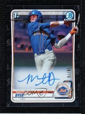 2020 Bowman Draft Chrome Picks Black Refractor 16/75 Matthew Dyer Auto 0us5