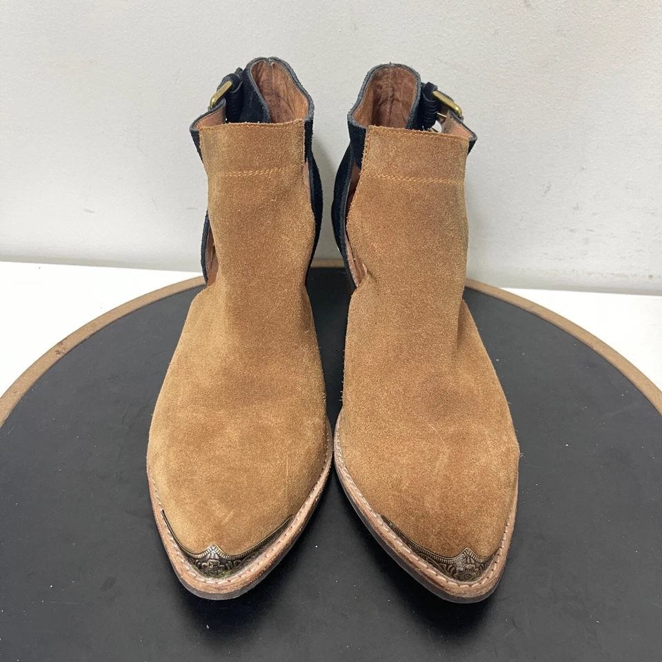 Jeffrey Campbell Botines Recortados Mujer 8.5 Marrón Negro Gamuza Western Foto 3 de 4