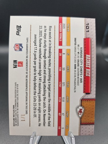 2026 Topps Flagship Football #101 Rashee Rice Auto FoilFractor 1/1